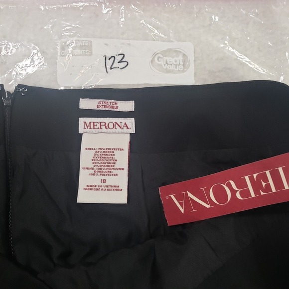 Merona A Line Mini Skirt Womens Ebony 18 Stretch Extensible Lined Hook & Eye Zip - Picture 6 of 12